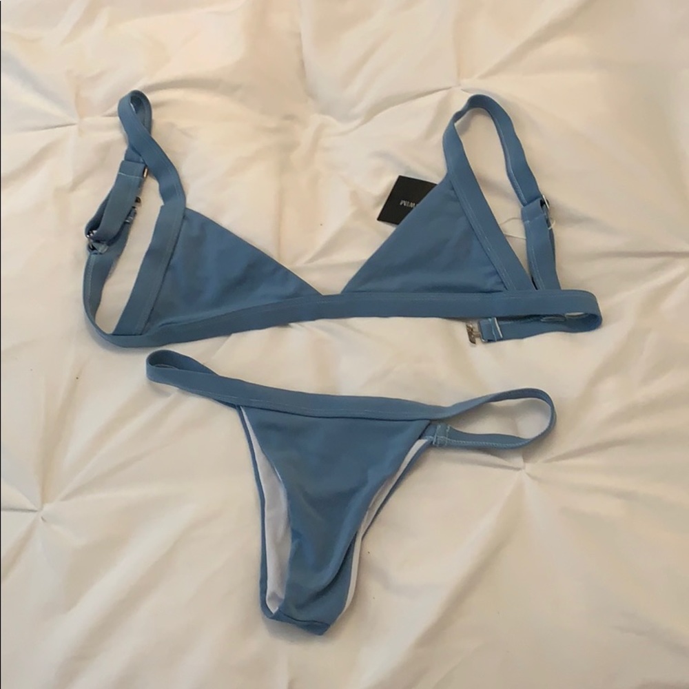 never worn blue bikini